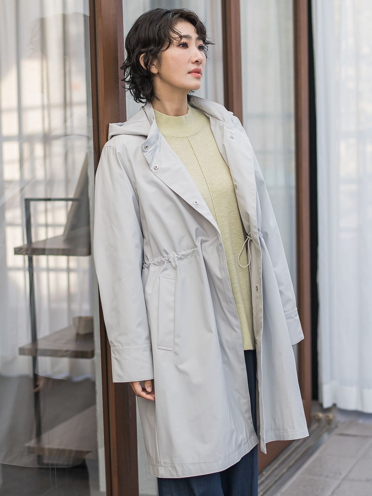 【大きいサイズ】パーテーションダウンロングコート