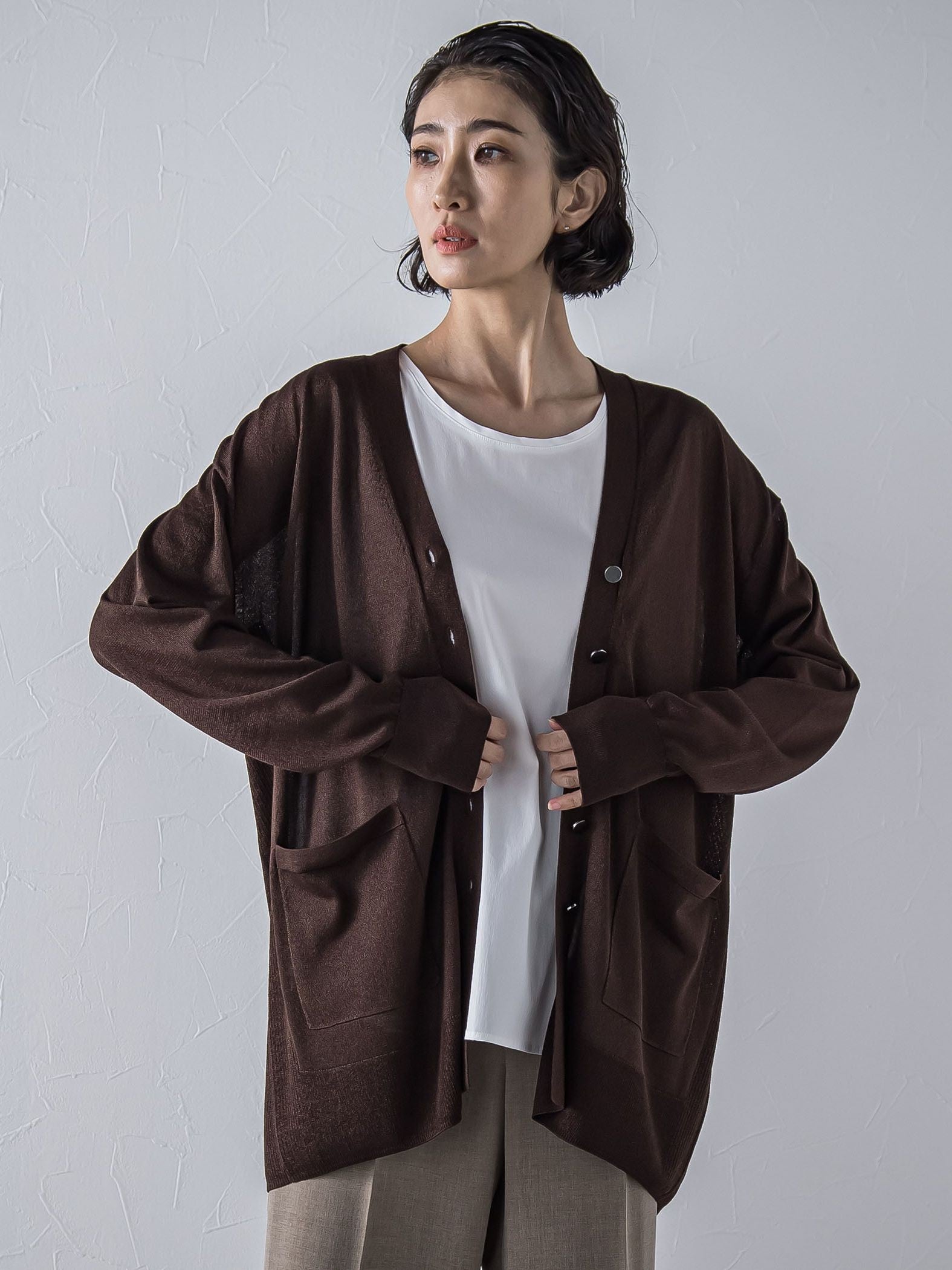 【極】SARIニットカーディガン≪手洗い可能≫