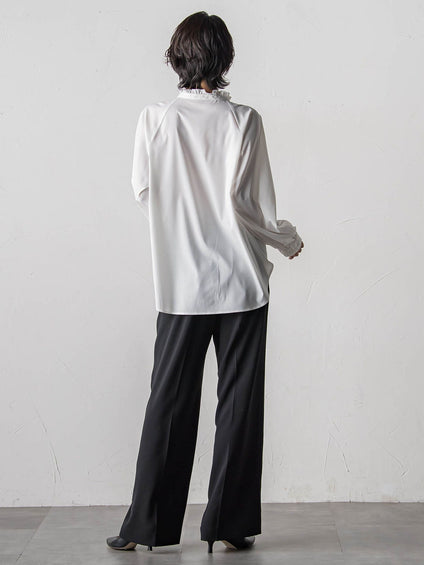 ハイストレッチカルゼワイドパンツ