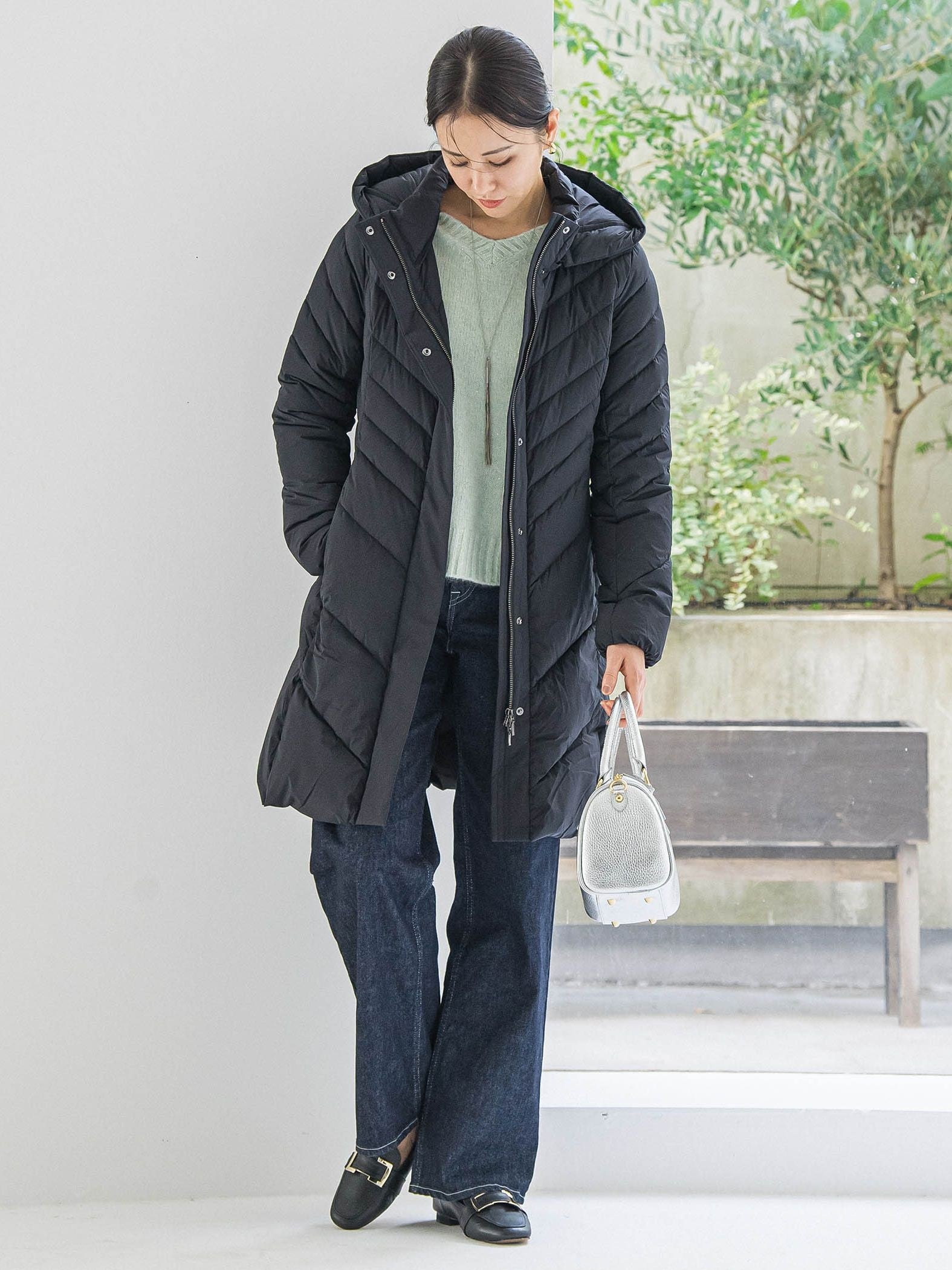 ストレッチダウンロングコート