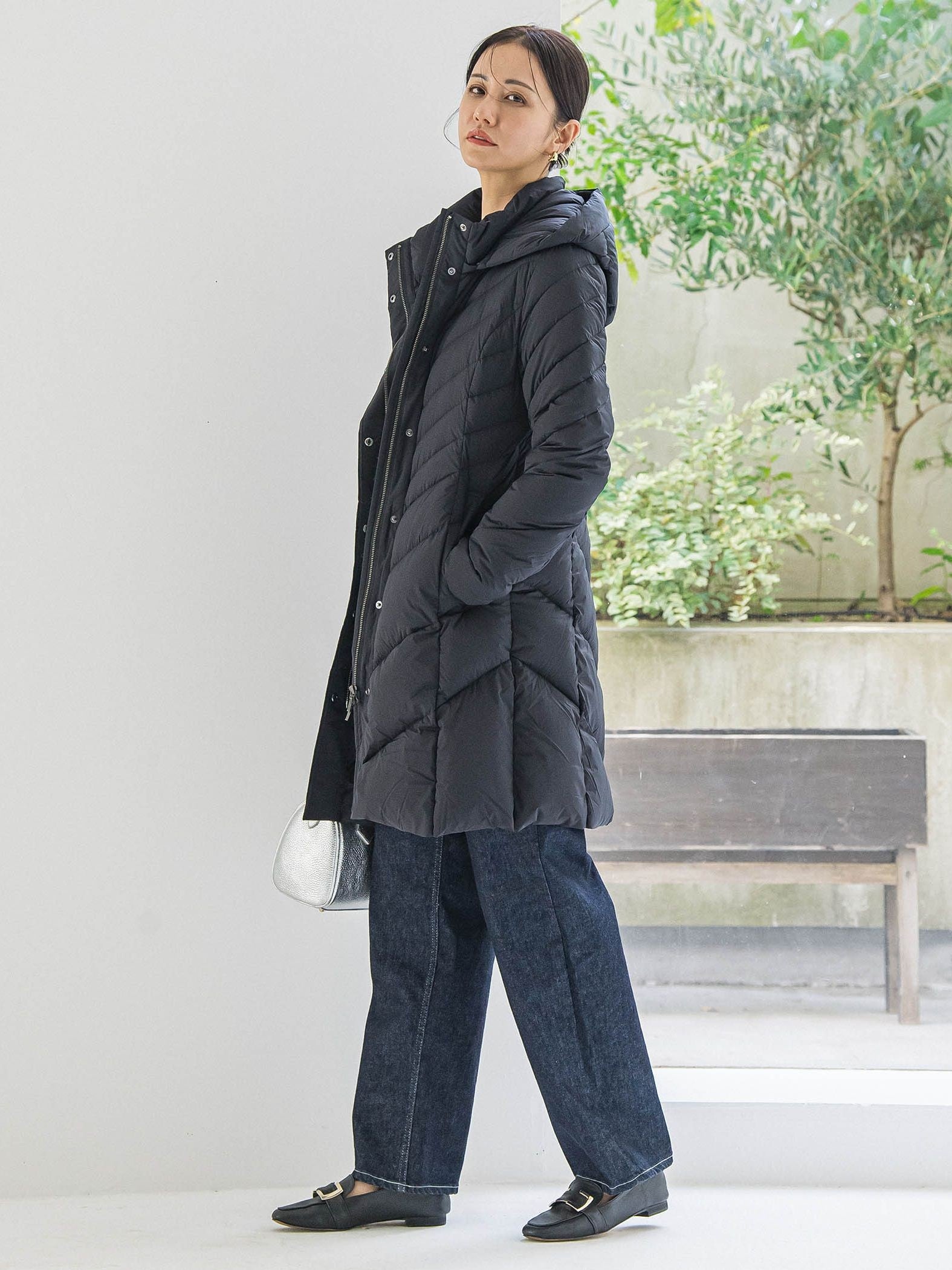 ストレッチダウンロングコート