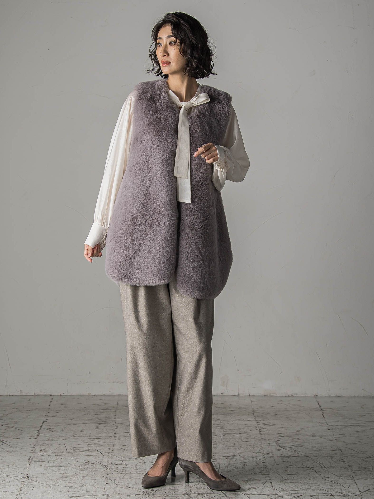 【biyori】”表も裏も主役”リバーシブルフェイクファーベスト