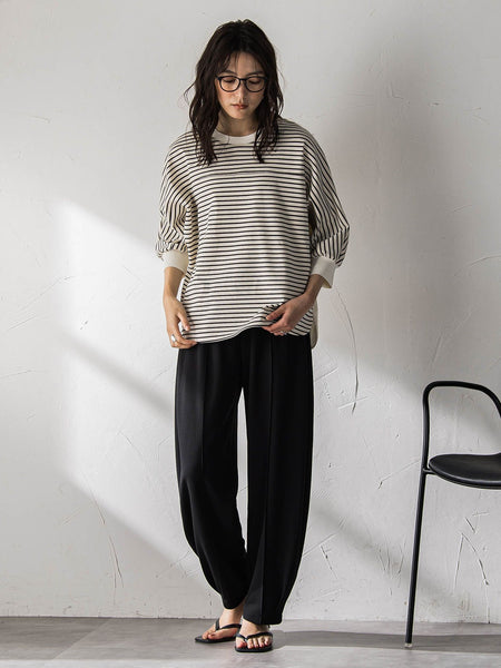 ポンチローマBACK釦ドッキングプルオーバー