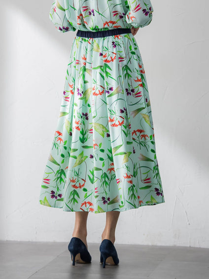 【KEITA KAWASAKI × Viaggio Bluコラボ】リリープリントスカート