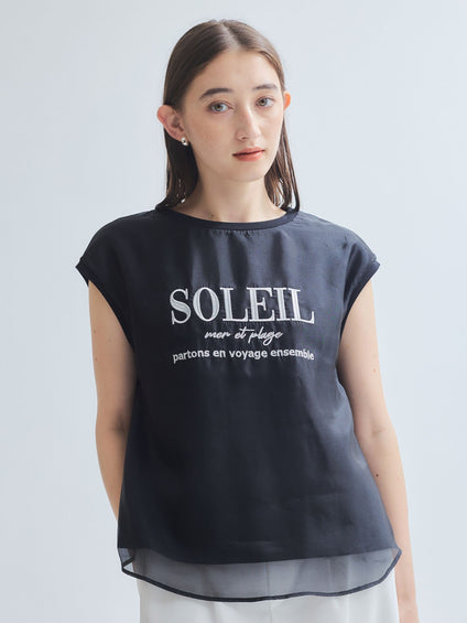 チュールドッキングシシュウTシャツ≪手洗い可能≫