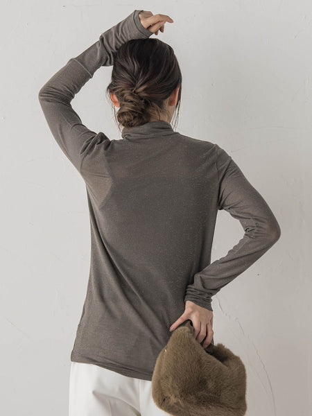 カシミヤシルクシアーラメカットソー≪手洗い可能≫