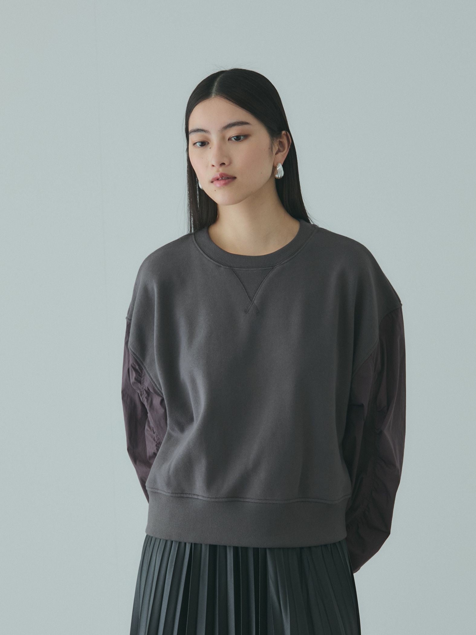 スイッチングドロストスウェットプルオーバー≪洗濯機で洗える≫