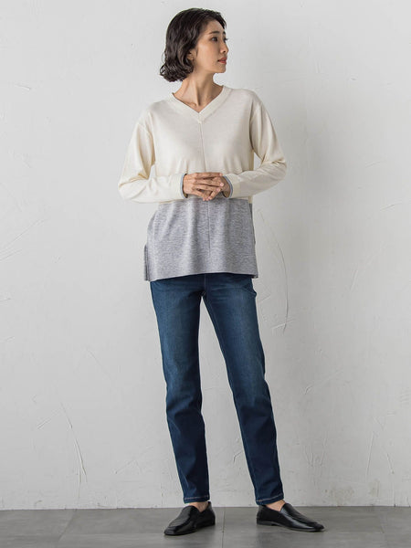 ファインウールVネックニット