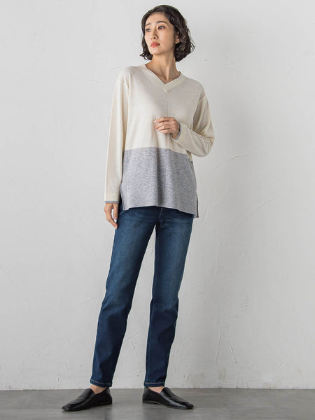 ファインウールVネックニット