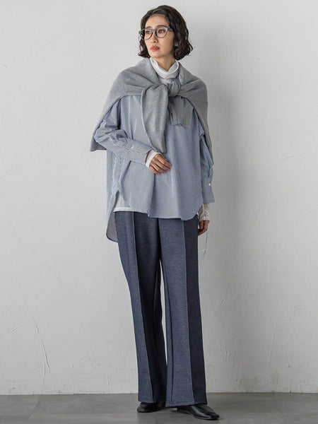 【大きいサイズ】シアー切り替えカットソー