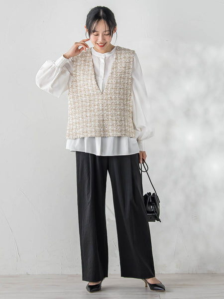 カミュツィードベストブラウス