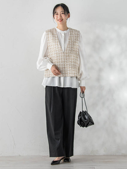 カミュツィードベストブラウス