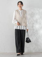 カミュツィードベストブラウス