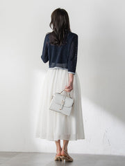 メッシュスパンコールニットカーディガン