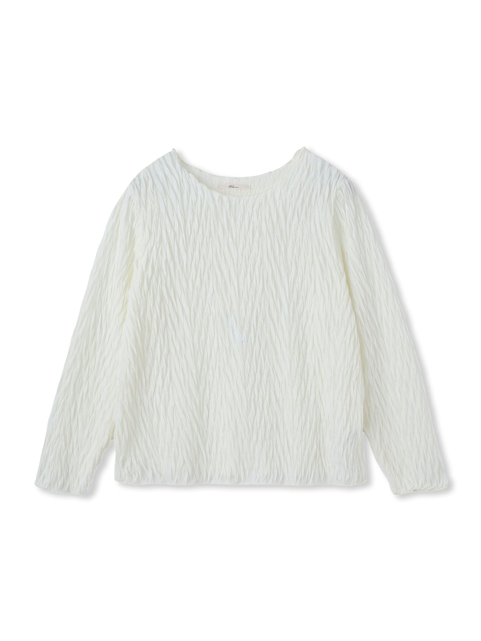 【WEB限定】フリルジャガードクルーネックプルオーバー