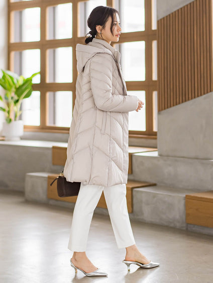 ストレッチダウンロングコート