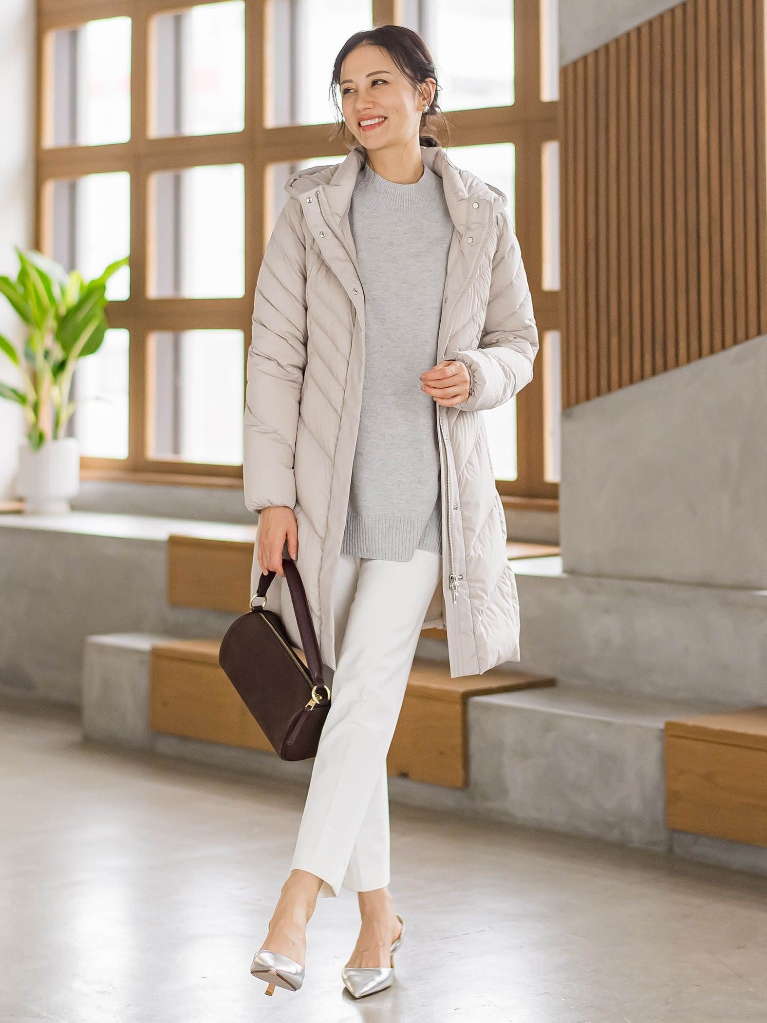 ストレッチダウンロングコート