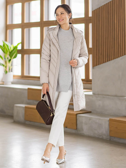 ストレッチダウンロングコート