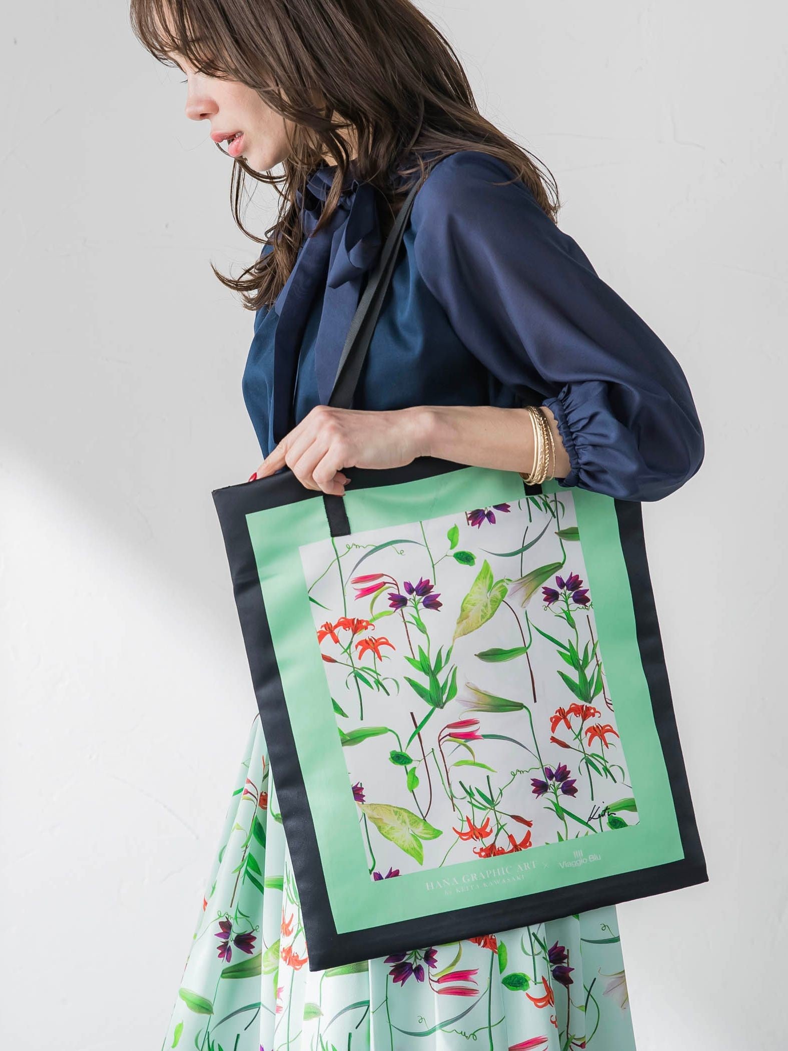 【KEITA KAWASAKI × Viaggio Bluコラボ】プリントトートバッグ