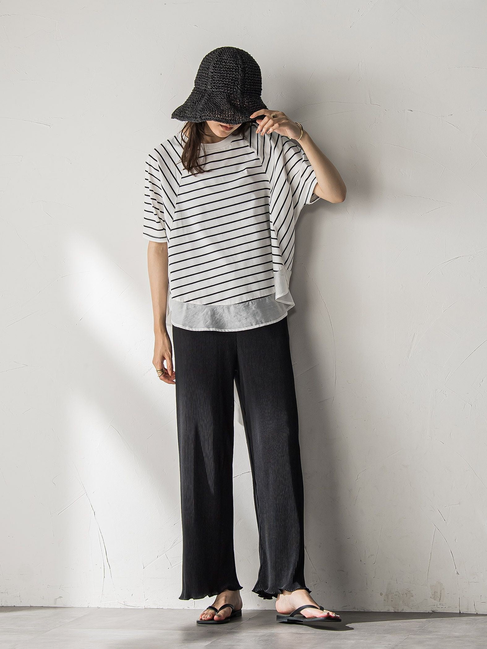 【WEB限定】クリスタルプリーツパンツ≪手洗い可能≫