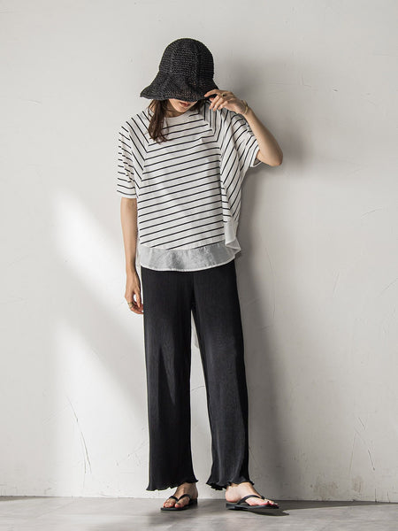 【WEB限定】クリスタルプリーツパンツ≪手洗い可能≫