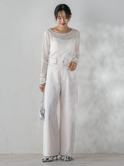 コットンサラチュールカットソー