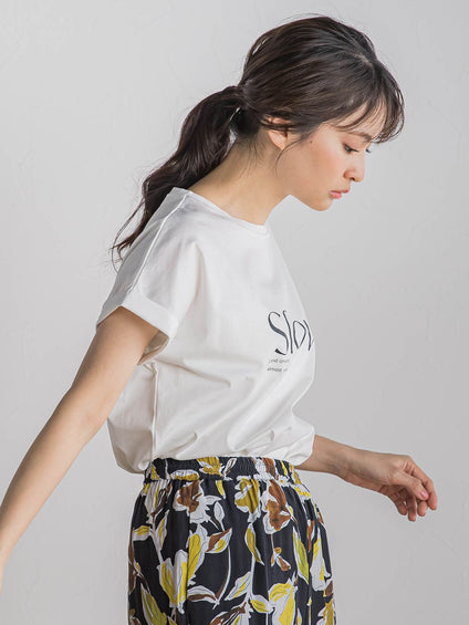 ドライタッチコットンロゴTシャツ≪洗濯機で洗える≫