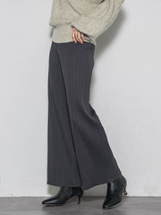 【WEB限定】裏起毛プリーツパンツ≪手洗い可能≫