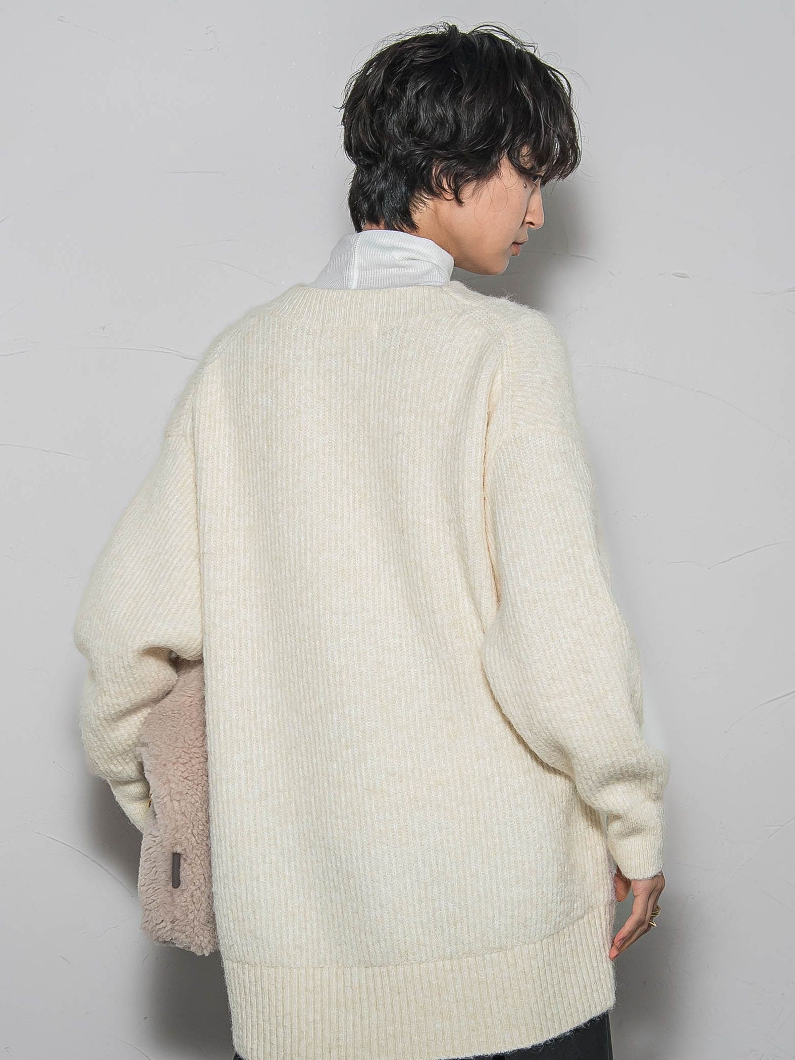 【新色追加】フラッフィーVネックニットカーディガン≪手洗い可能≫