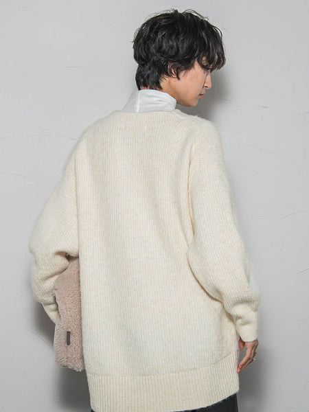 【新色追加】フラッフィーVネックニットカーディガン≪手洗い可能≫