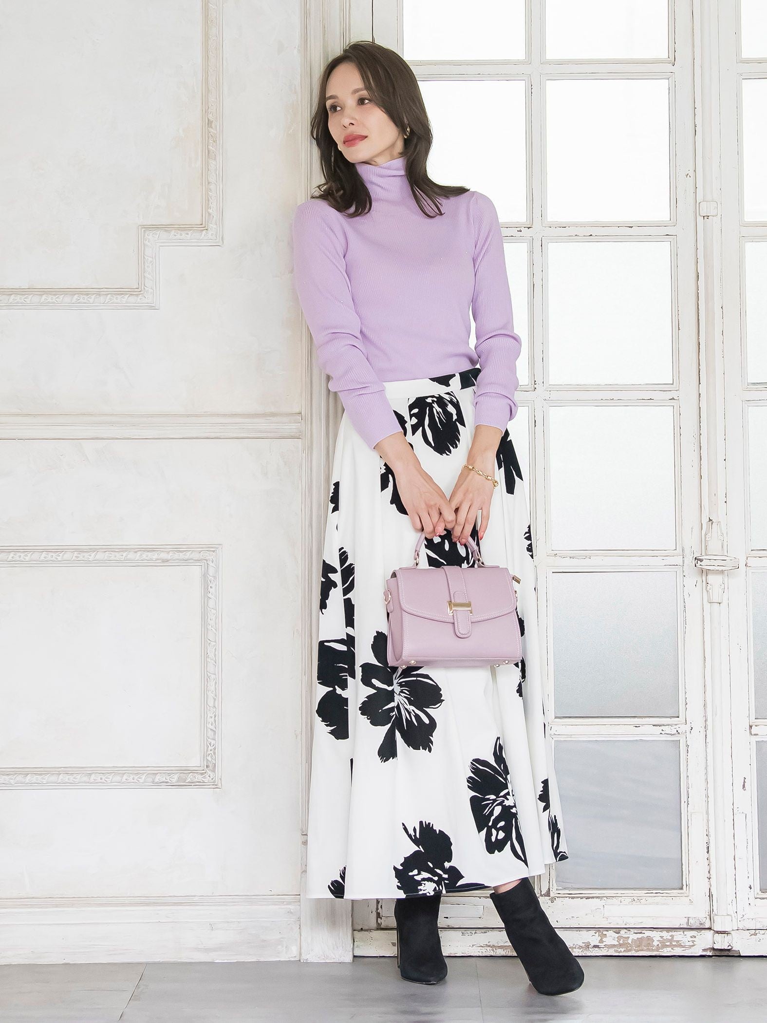 ビッグフラワーフロッキースカート