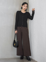 【WEB限定】カットジョーゼット裏起毛パンツ≪手洗い可能≫