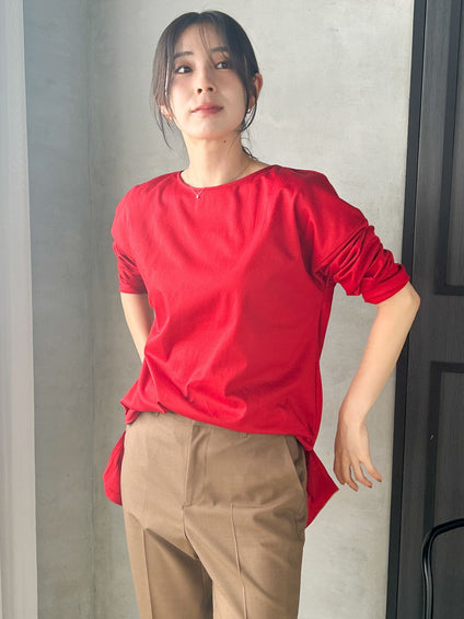 【WEB限定】汗じみ防止スムースロングTシャツ ≪洗える／接触冷感≫