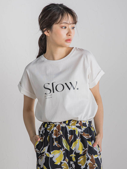 ドライタッチコットンロゴTシャツ≪洗濯機で洗える≫