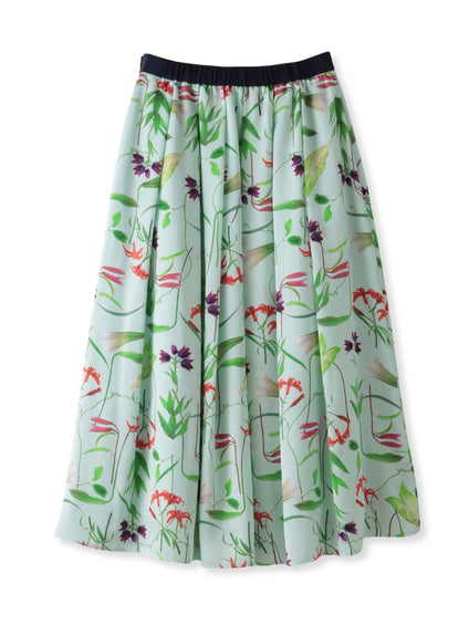 【KEITA KAWASAKI × Viaggio Bluコラボ】リリープリントスカート