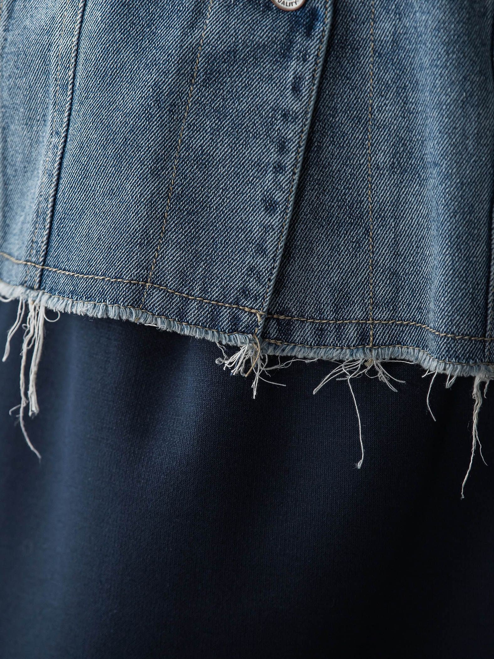 デニムショートジャケット≪洗濯機で洗える≫