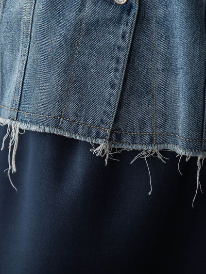 デニムショートジャケット≪洗濯機で洗える≫