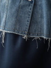 デニムショートジャケット≪洗濯機で洗える≫