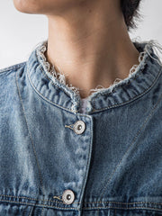 デニムショートジャケット≪洗濯機で洗える≫