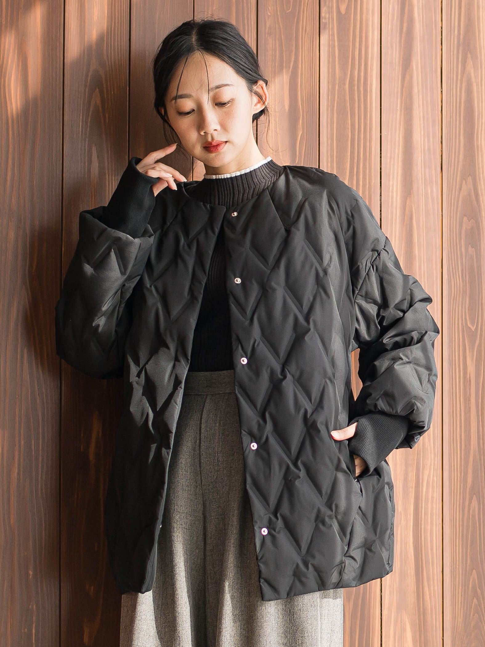 ステッチレスダウンコート