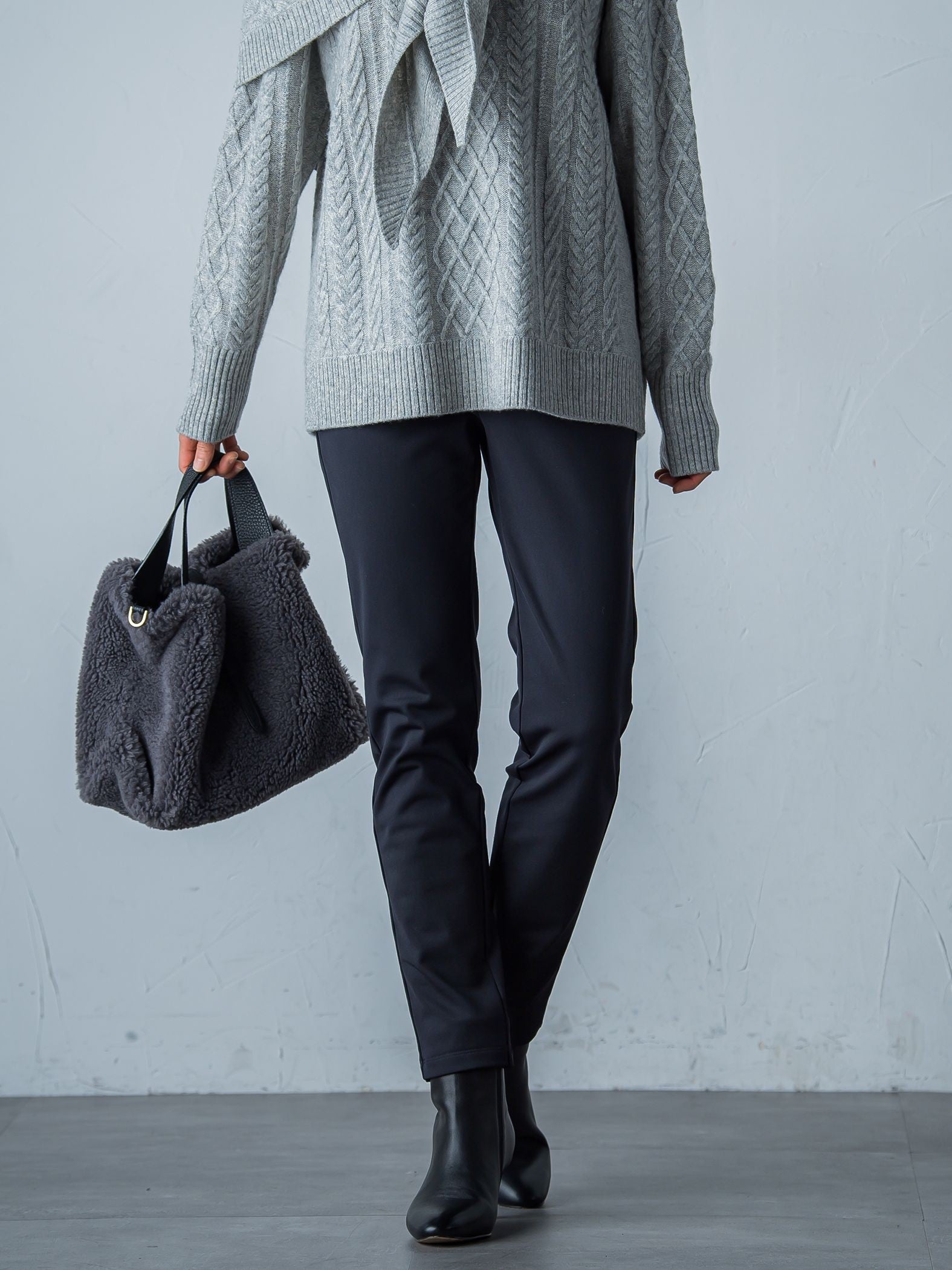 【WEB限定】裏起毛発熱レギンスパンツ≪ストレッチ/洗える≫