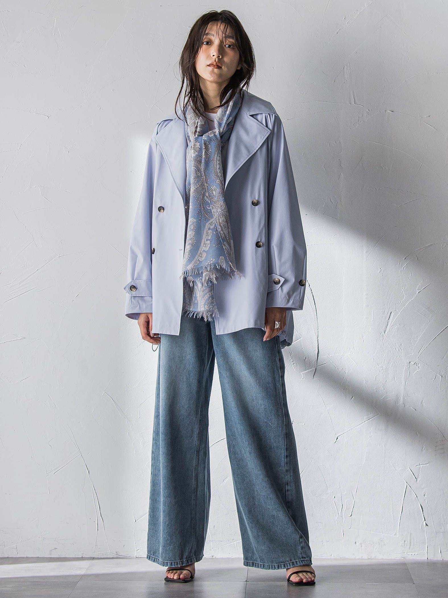 撥水オーバーミドルトレンチコート≪手洗い可能≫