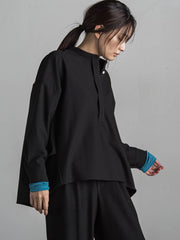 【新色追加】サーモサキソニーバックタックスキッパーブラウス≪洗濯機で洗える≫