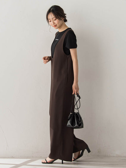 Uネックオールインワン