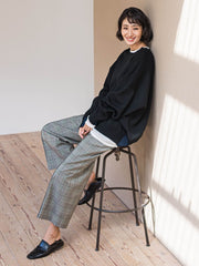 【WEB限定/大きいサイズ】”ウエストゴムで快適”ワイドパンツ≪洗濯機で洗える≫
