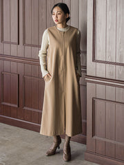 裏起毛サキソニーワンピース≪手洗い可能≫