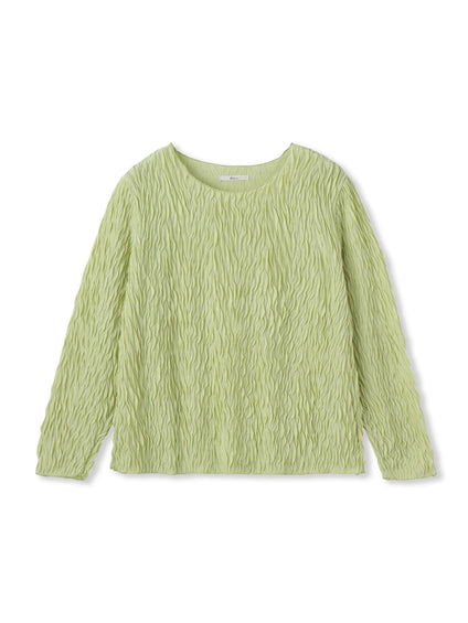 【WEB限定】フリルジャガードクルーネックプルオーバー