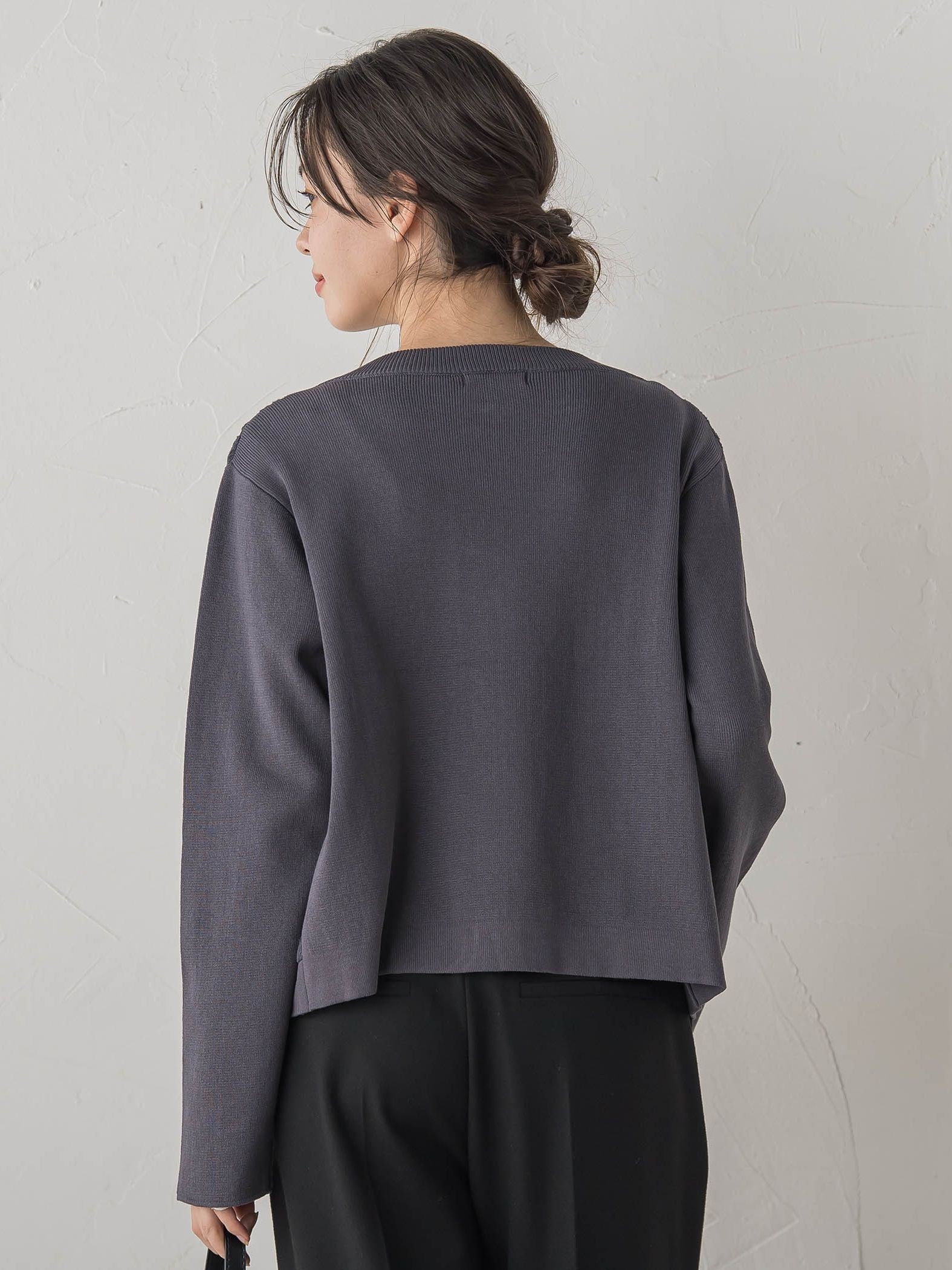 オーガンジー刺繍ミラノリブブルゾン≪手洗い可能≫