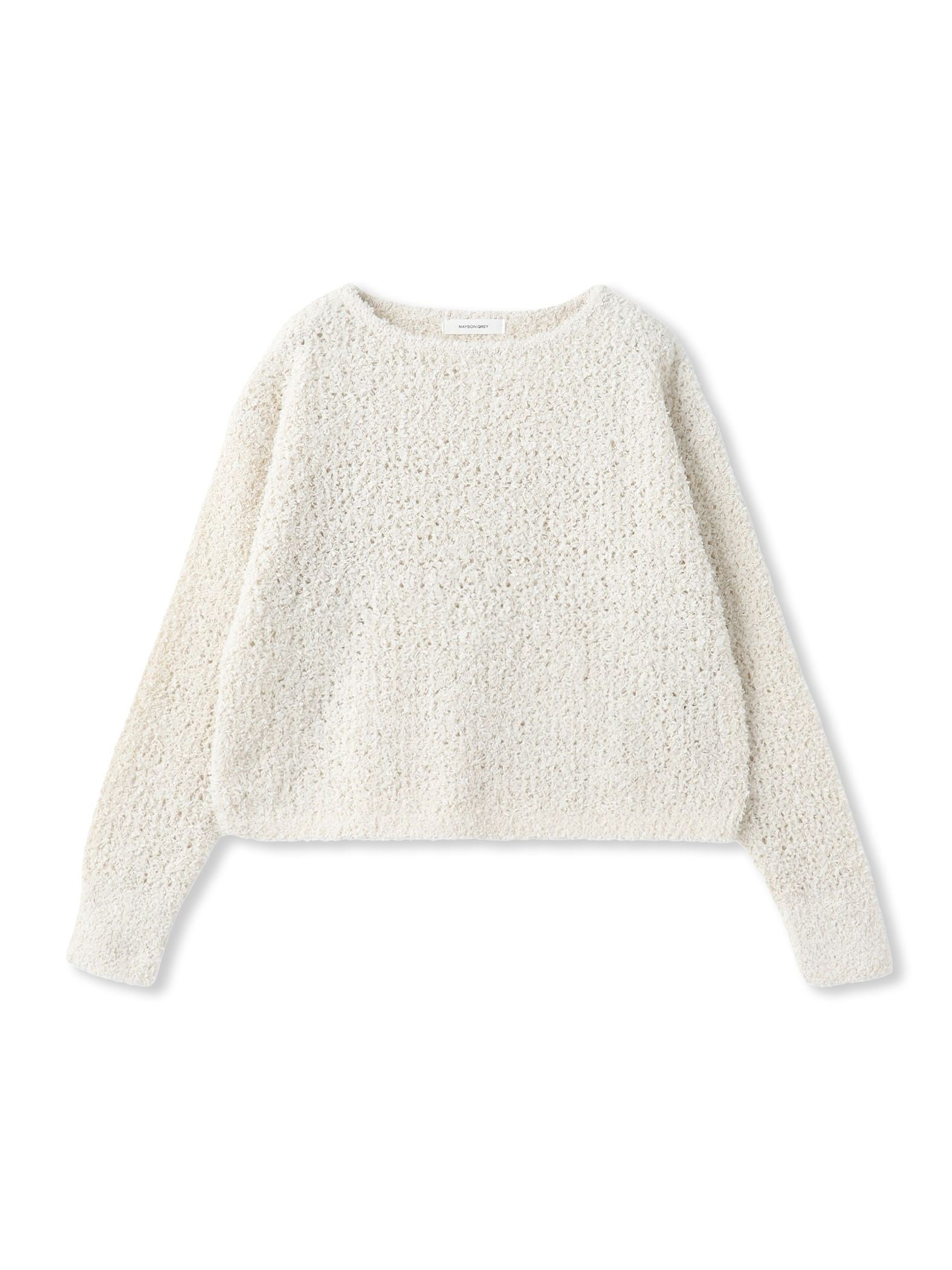 ファンシーヤーンボートネックニットプルオーバー≪手洗い可能≫