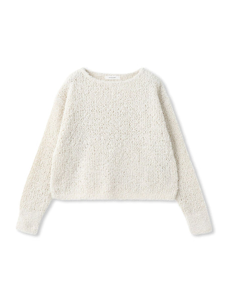 ファンシーヤーンボートネックニットプルオーバー≪手洗い可能≫